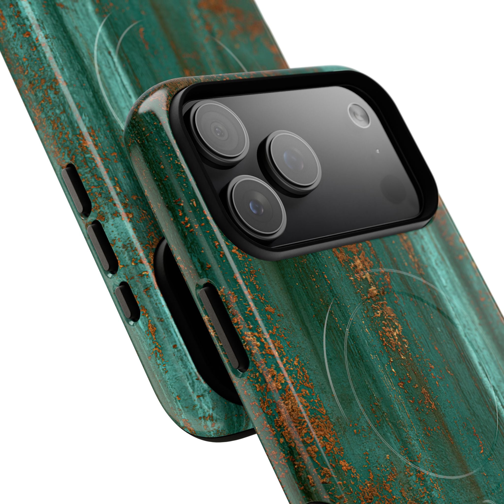 Teal Tough 2.0 Magsafe Phone Case for iPhone - Verdigris Copper Siding