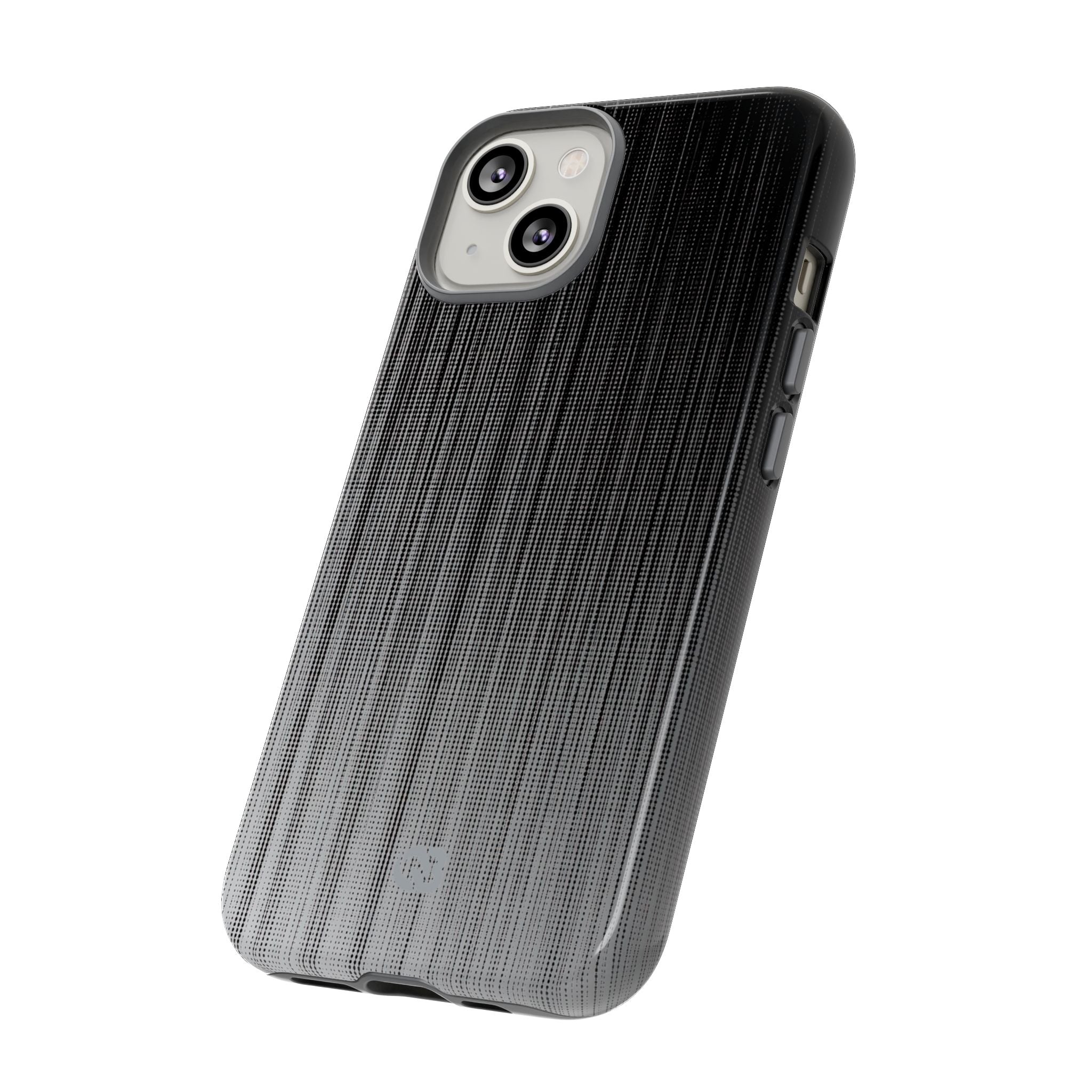 Grey Tough Phone Case for iPhone - Static Vertical Dither