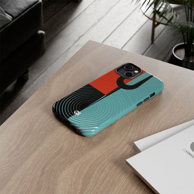 Teal Tough Phone Case for iPhone - Sonic Static Split