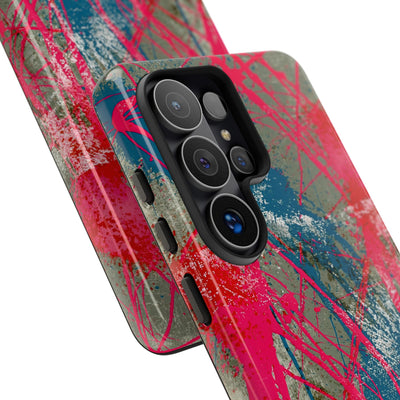 Neon Static Drip · Tough Phone Case for Samsung · Pink