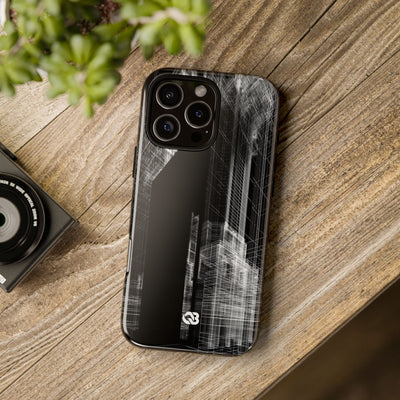 Black Tough Phone Case for iPhone - Ghost Urban Wireframe