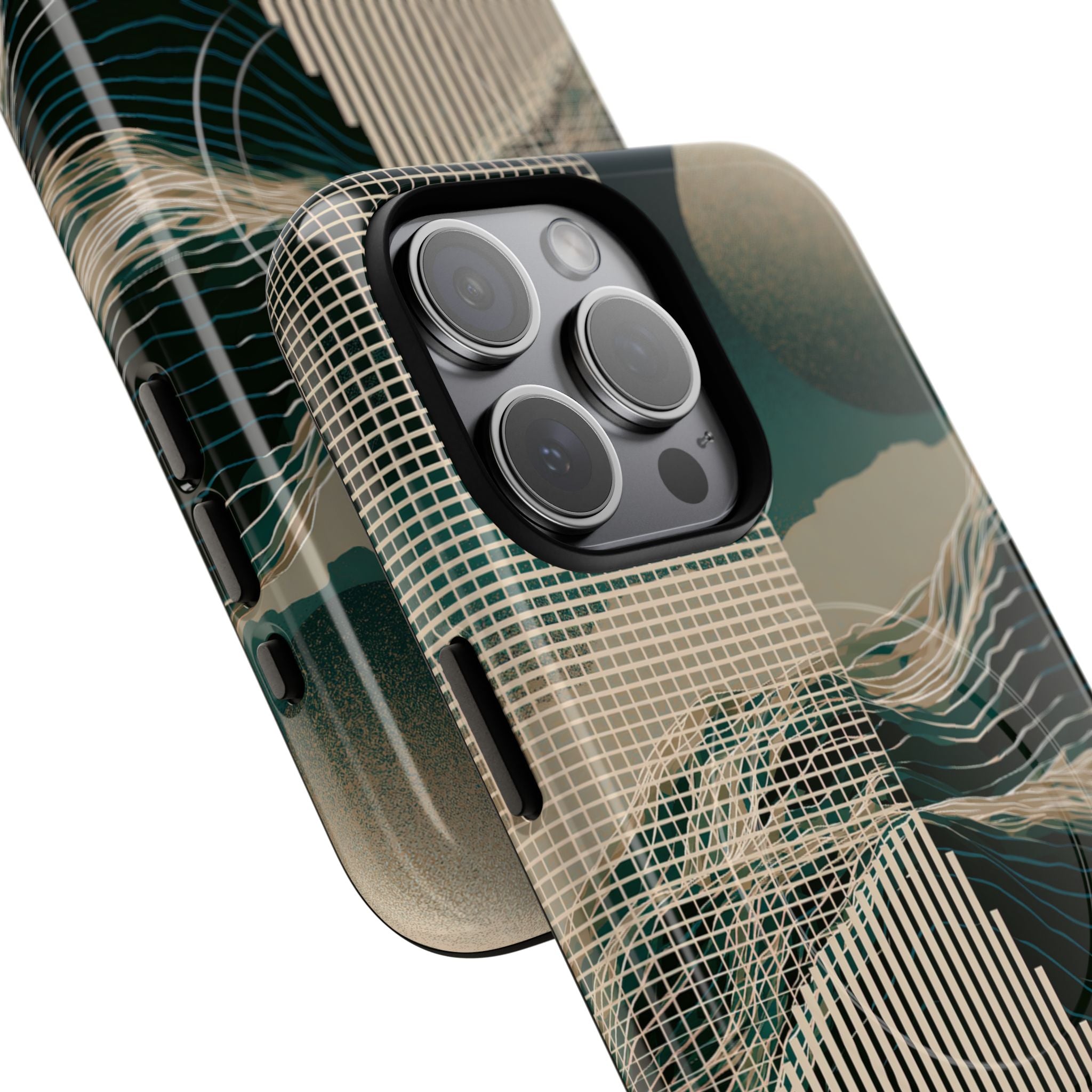 Green Tough 2.0 Magsafe Phone Case for iPhone - Lunar Moss Topography
