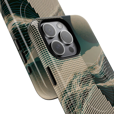 Green Tough 2.0 Magsafe Phone Case for iPhone - Lunar Moss Topography
