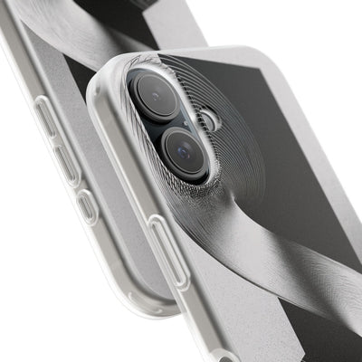Grey Lite Phone Case for iPhone - Obsidian Moiré Wave