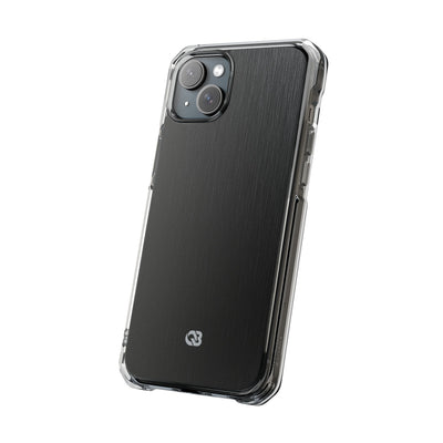 Obsidian Brushed Steel · Clear Impact Magnetic Phone Case for iPhone ·  Black