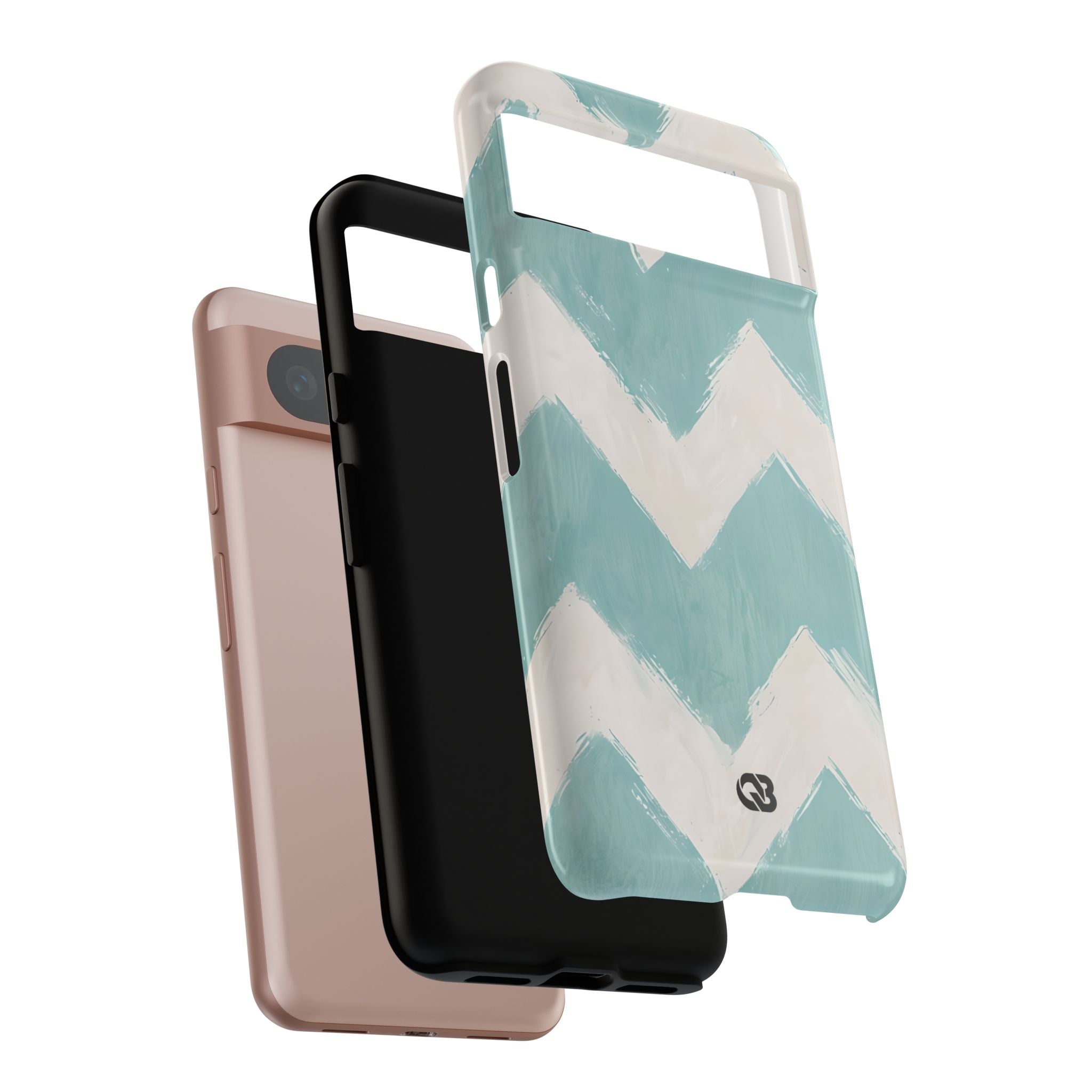Teal Painted Chevron · Tough Phone Case for Google Pixel