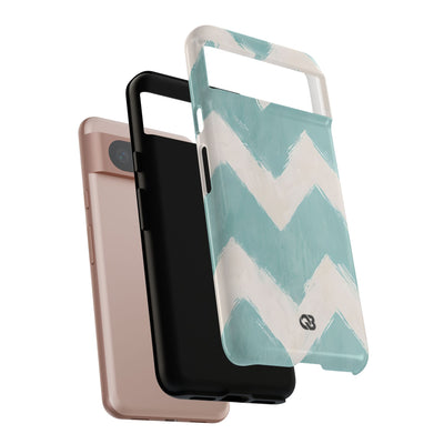 Teal Painted Chevron · Tough Phone Case for Google Pixel