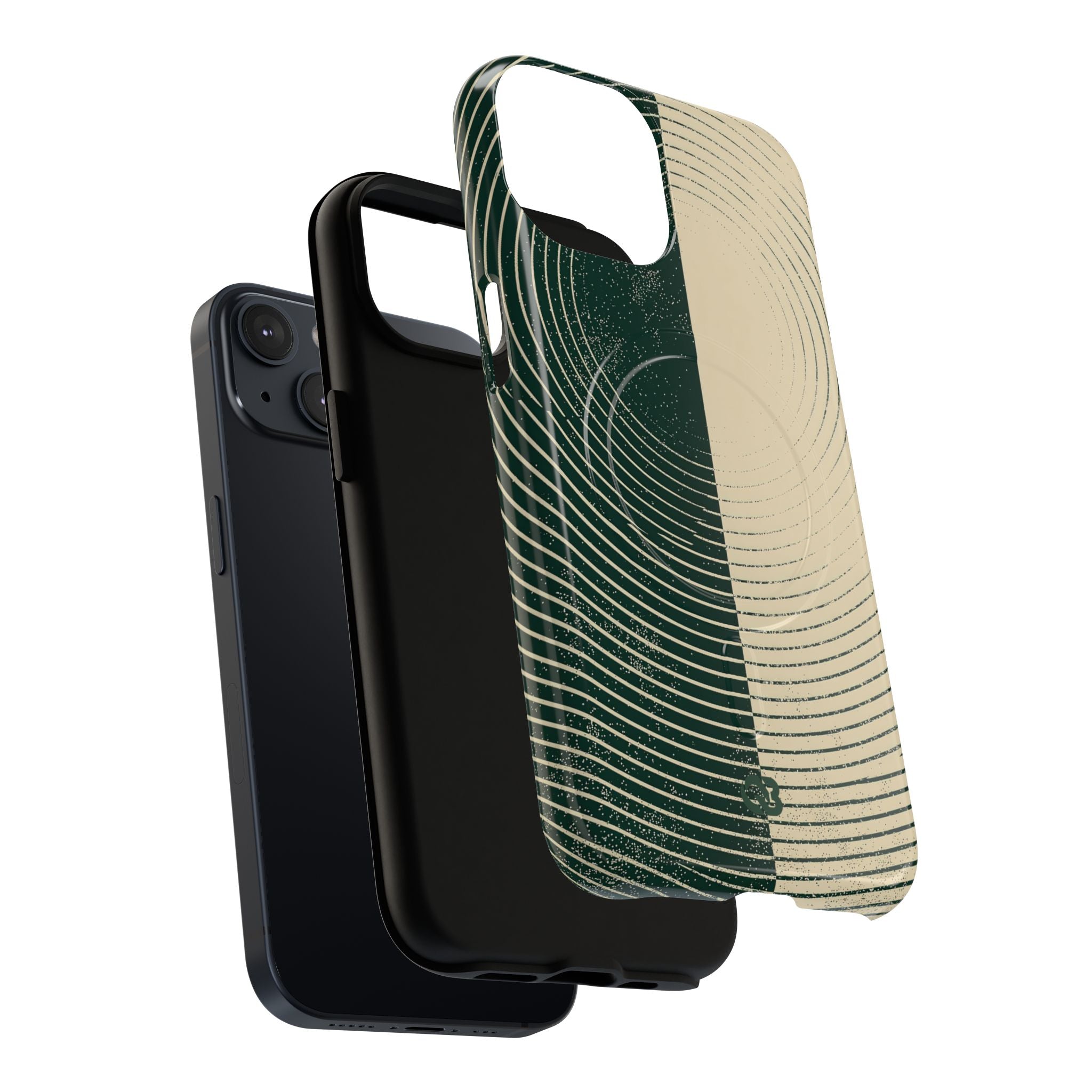 Green Tough 2.0 Magsafe Phone Case for iPhone - Evergreen Split Grain