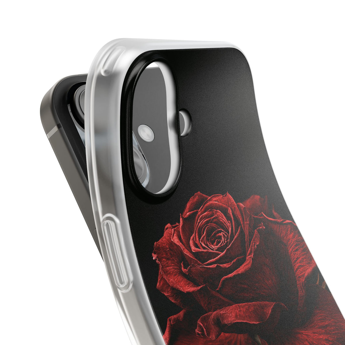Crimson Noir Rose · Lite Phone Case for iPhone ·  Black
