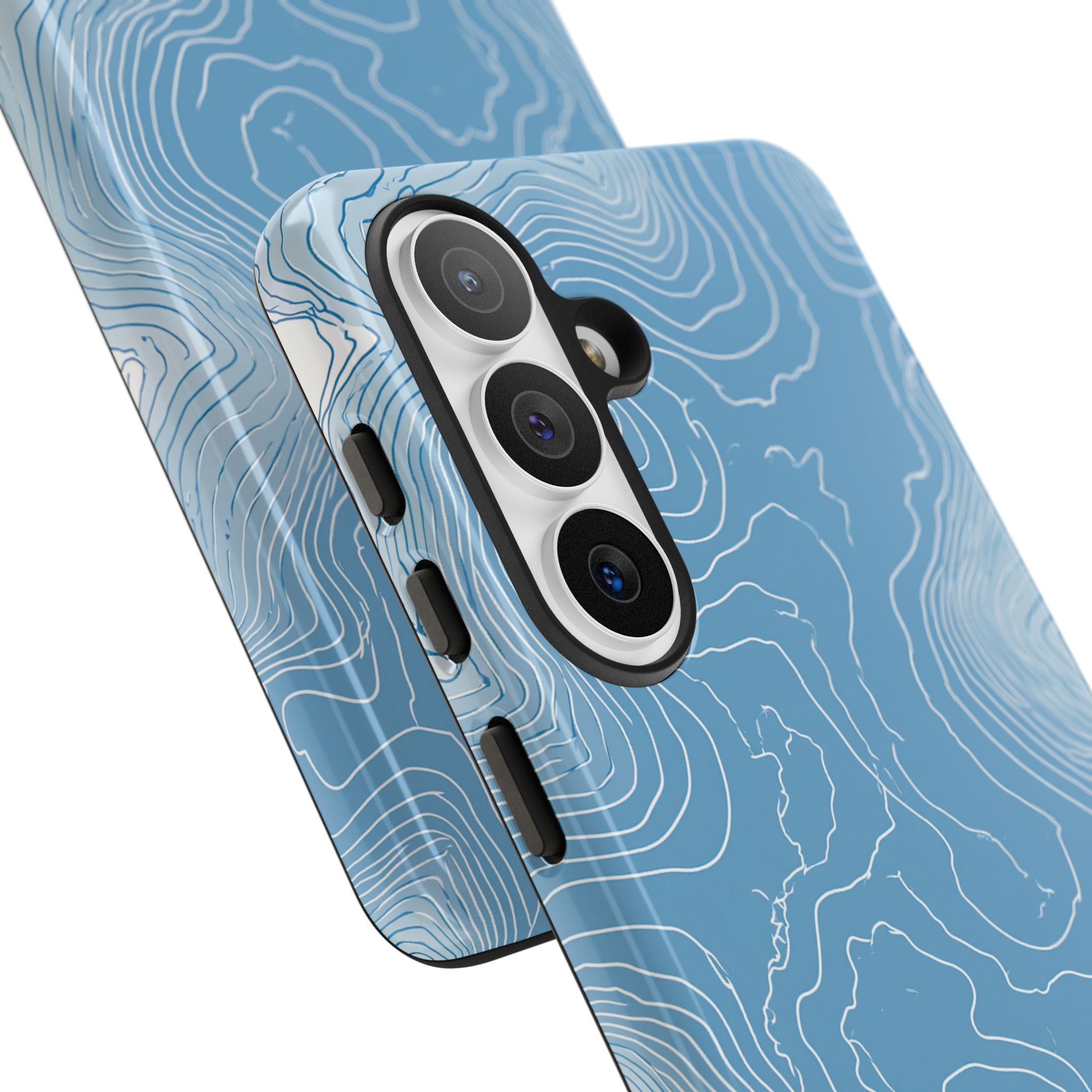Blue Tough Phone Case for Samsung - Glacial Ridge Topo