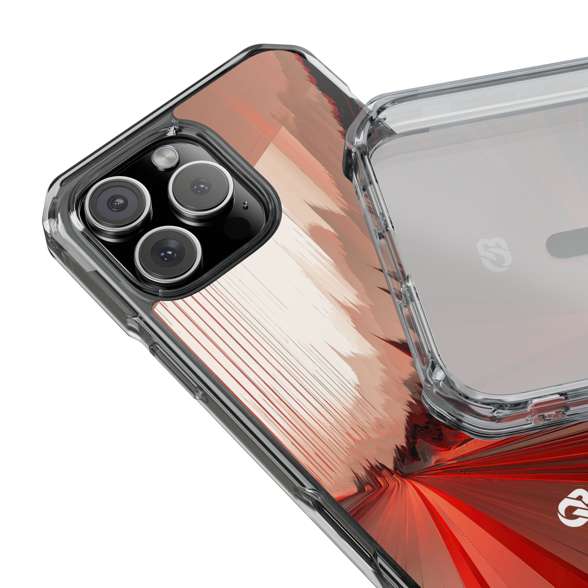Red Impact MagSafe Phone Case for iPhone - Crimson Pulse Horizon