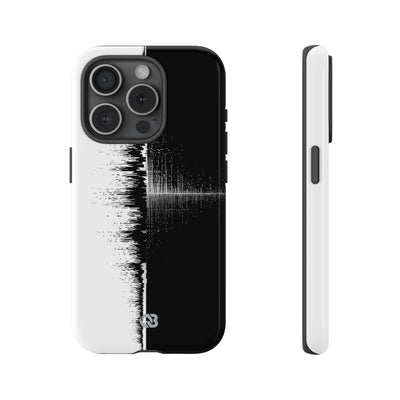 Black Tough Phone Case for iPhone - Static Signal Split