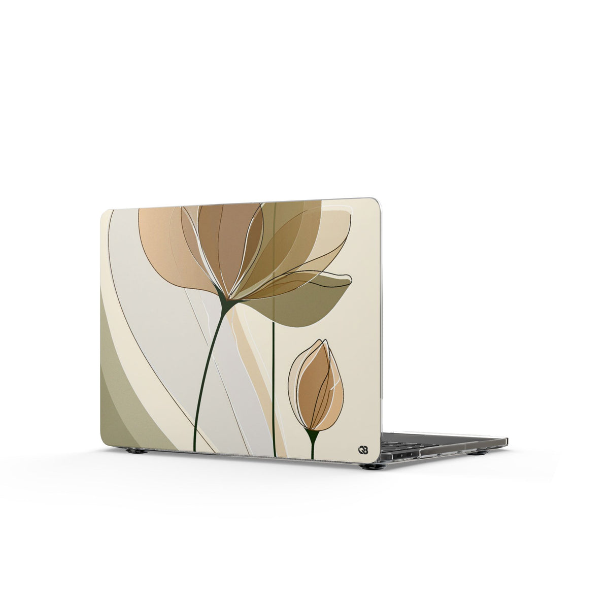 Translucent Petal Contour · Clear Hard Case for MacBook · Beige