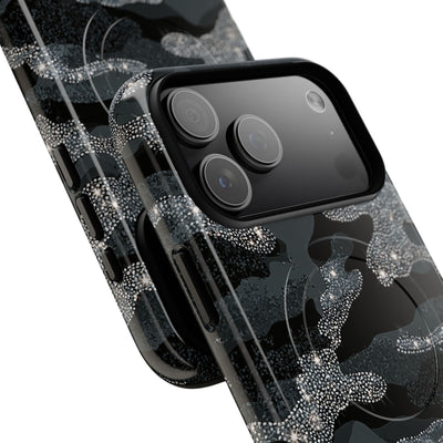 Glitter Shadow Camo · Tough 2.0 Magnetic Phone Case for iPhone · Black
