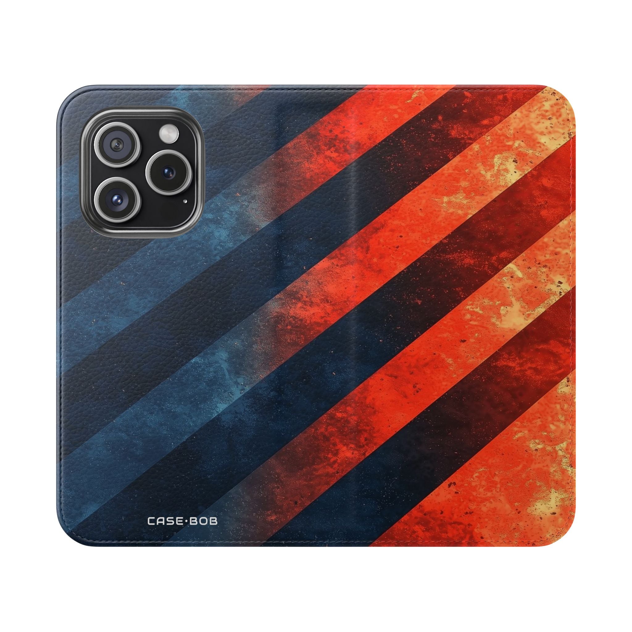 Diagonal Stripes Blaze - iPhone 15 Pro Case - Wallet