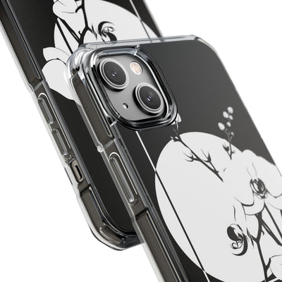 Black Impact MagSafe Phone Case for iPhone - Lunar Orchid Grid