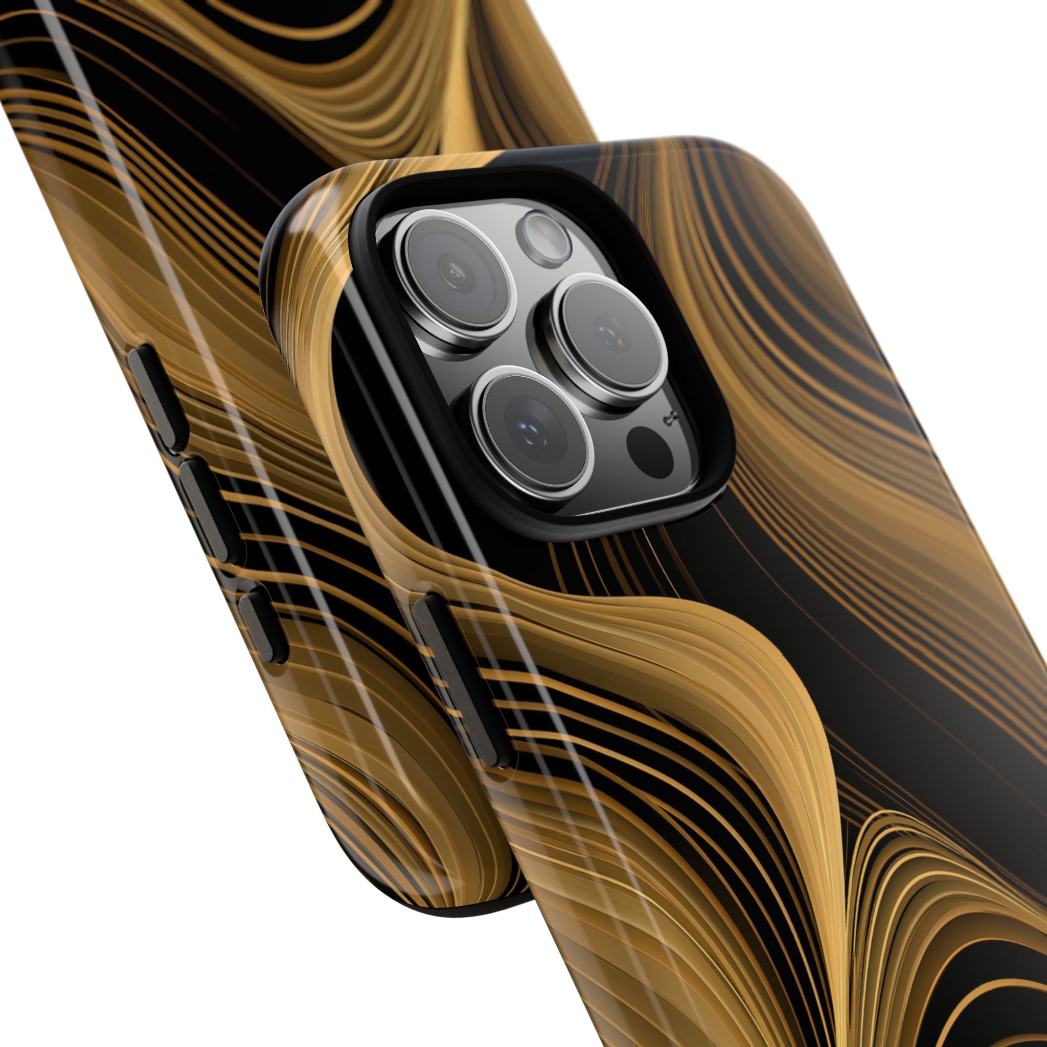 Gold Tough Phone Case for iPhone - Molten Copper Strands