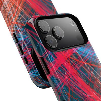 Neon Fiber Stream · Tough 2.0 Magnetic Phone Case for iPhone · Red