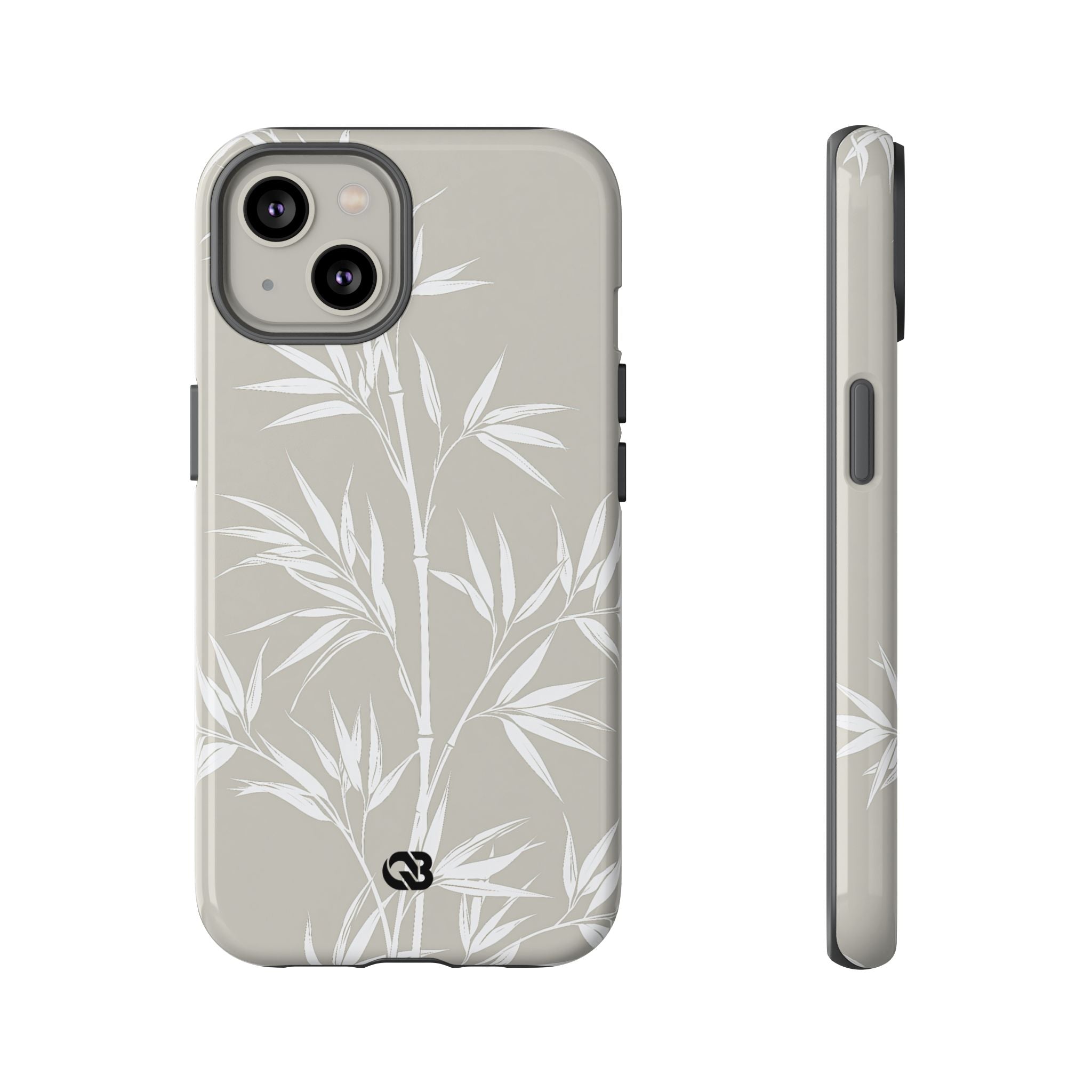 Beige Tough Phone Case for iPhone - Sandstone Bamboo Stalks