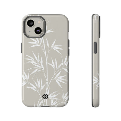 Beige Tough Phone Case for iPhone - Sandstone Bamboo Stalks