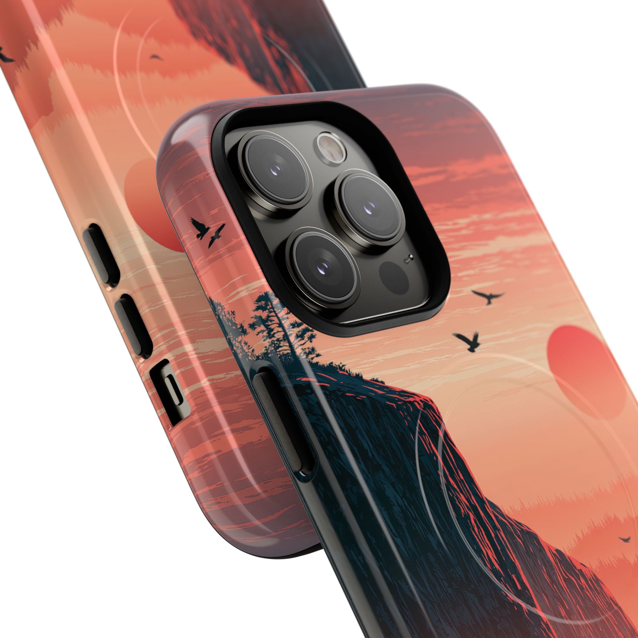 Orange Tough 2.0 Magsafe Phone Case for iPhone - Crimson Ridge Flight