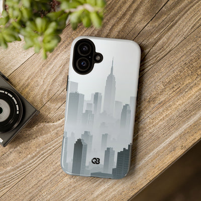 Grey Tough Phone Case for iPhone - Steel Mist Skyline