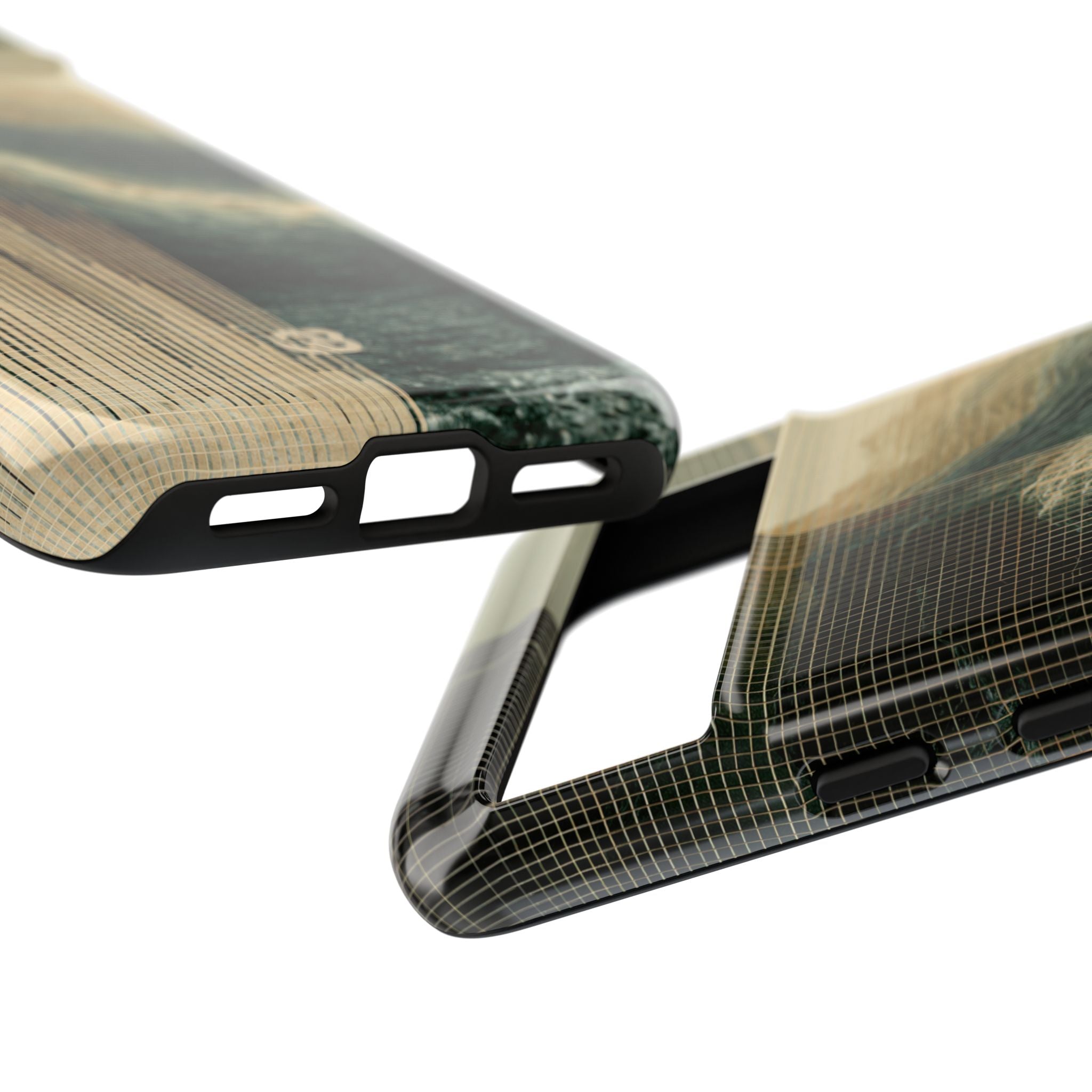 Beige Tough Phone Case for Google Pixel - Veridian Data Ridge