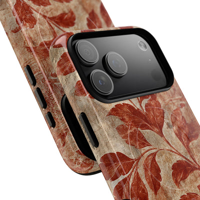 Terracotta Botanical Fresco · Tough 2.0 Magnetic Phone Case for iPhone · Red