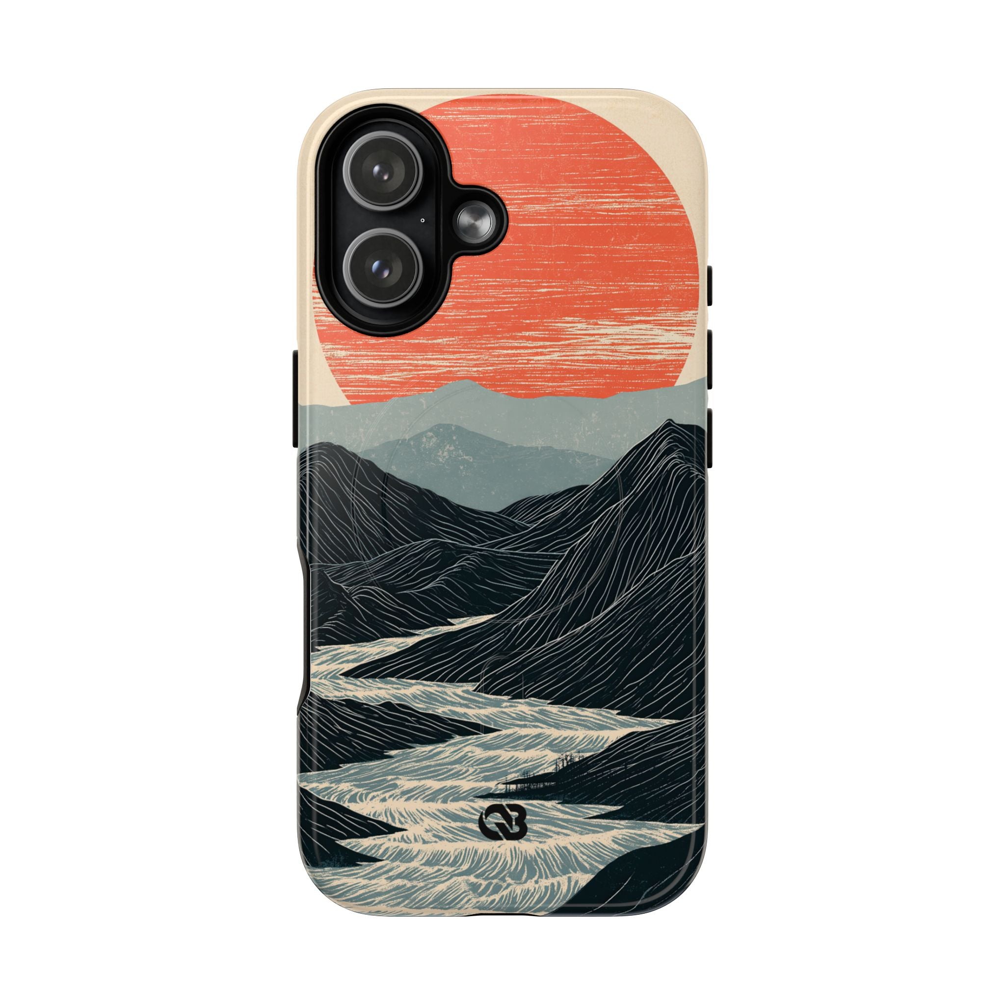 Beige Tough 2.0 Magsafe Phone Case for iPhone - Crimson Ridge Flow