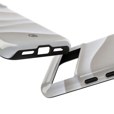 White Tough Phone Case for Google Pixel - Arctic Flow Ridges