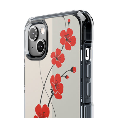 Red Impact MagSafe Phone Case for iPhone - Crimson Plum Ink