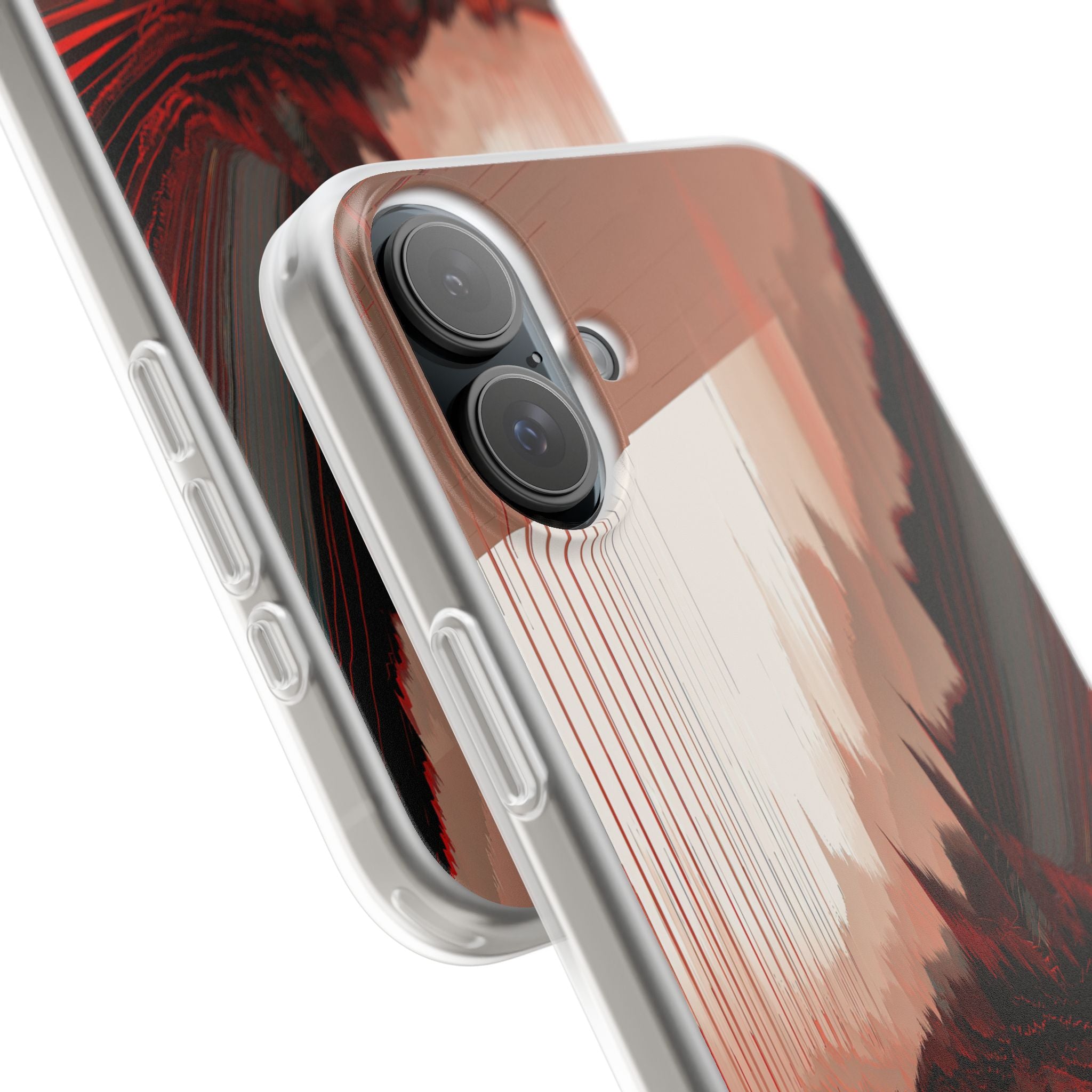 Red Lite Phone Case for iPhone - Crimson Pulse Horizon