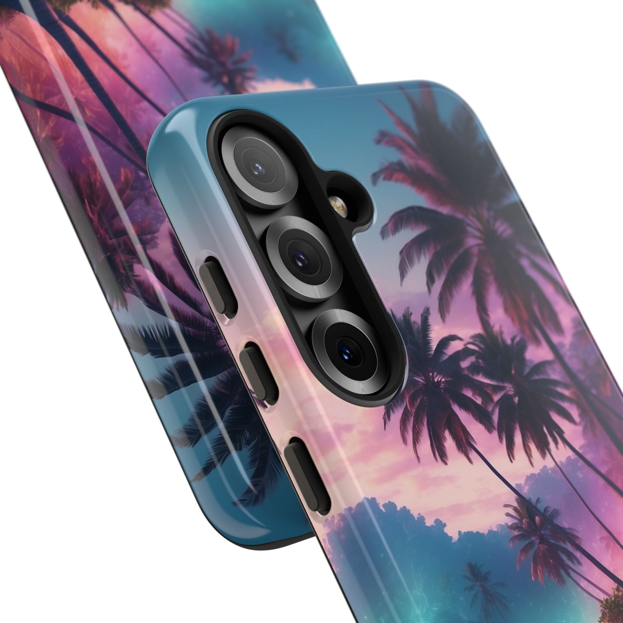 Neon Shore Palms · Tough Handyhülle für Samsung
