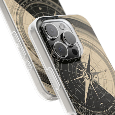 Beige Lite Phone Case for iPhone - Obsidian Nautical Blueprint