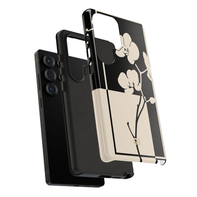 Beige Tough Phone Case for Samsung - Nocturnal Orchid Frame