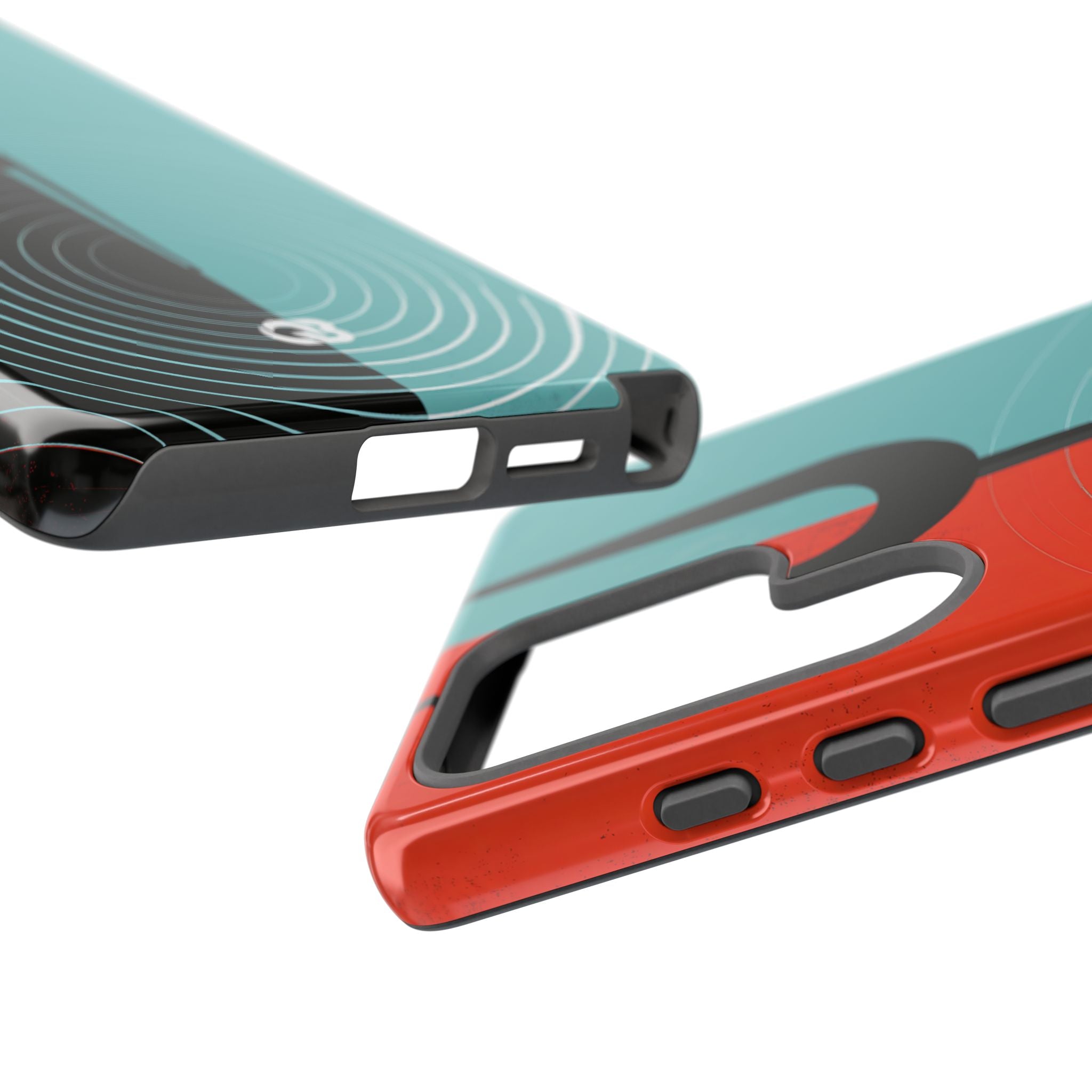 Teal Tough Phone Case for Samsung - Sonic Static Split