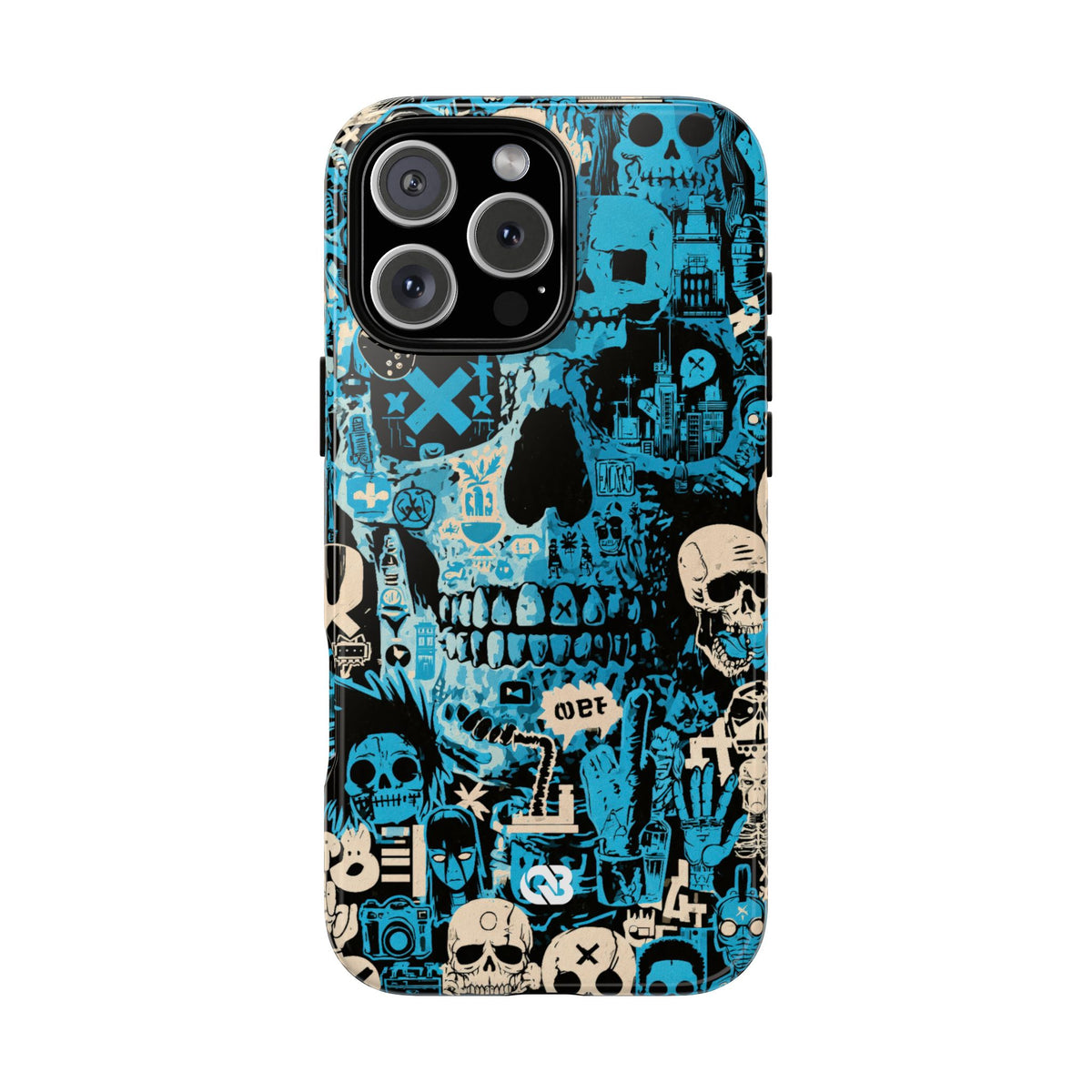 Electric Skull Graffiti · Tough Phone Case for iPhone · Blue