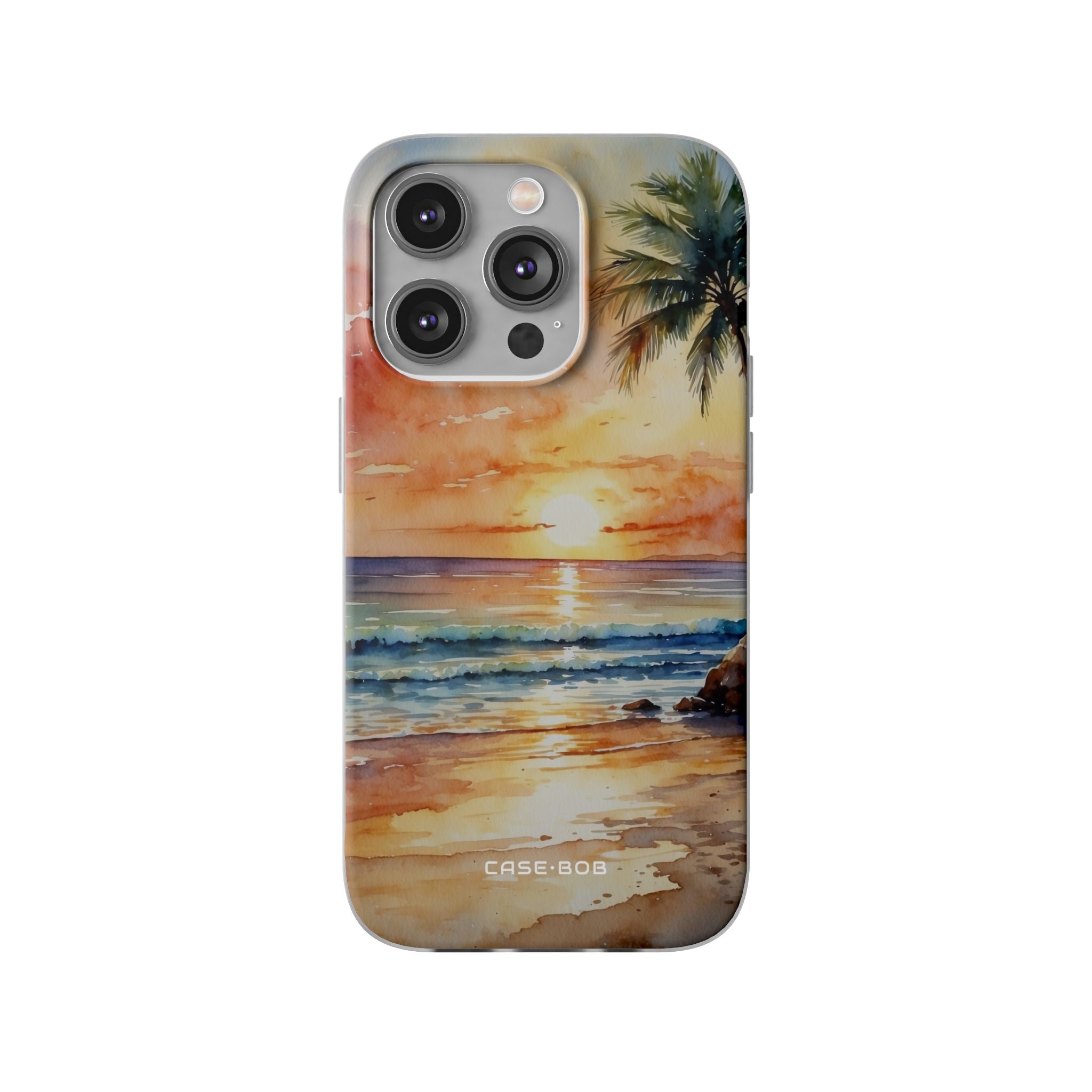 Auringonlasku Palmu iPhone 14 Pro - Soft suojakotelo