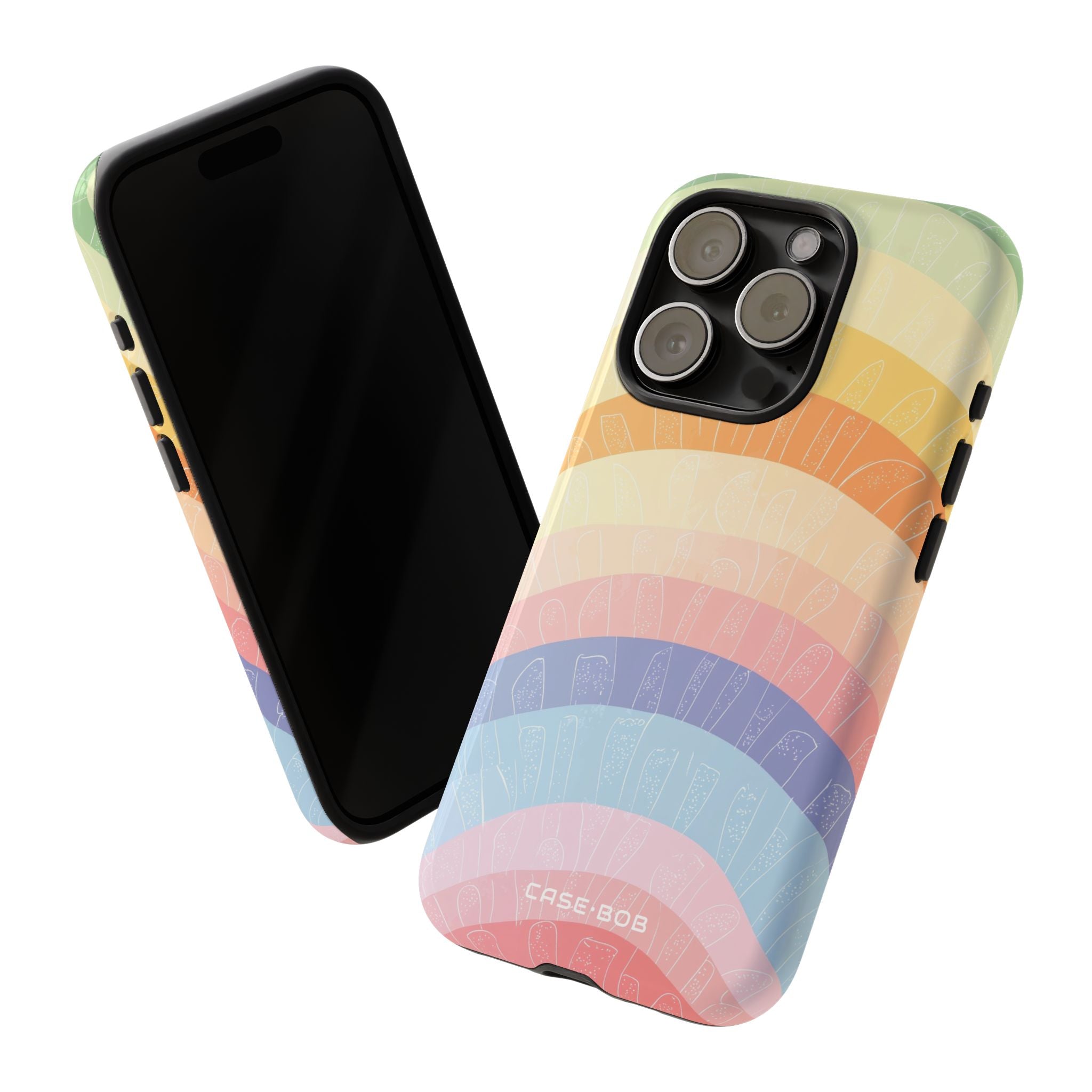 Pastell Regenbogen Bänder iPhone 15 Pro Case - Tough