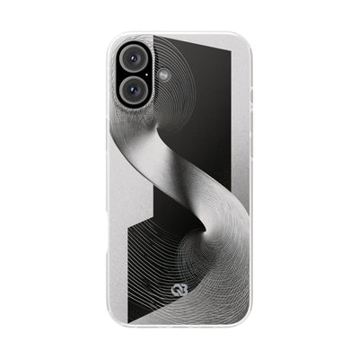 Grey Lite Phone Case for iPhone - Obsidian Moiré Wave