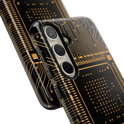 Gold Tough Phone Case for Samsung - Cyber Gold Processor