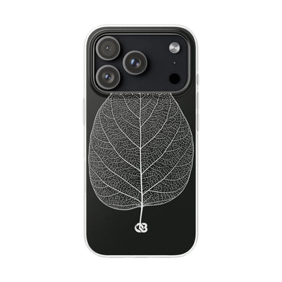 Black Lite Phone Case for iPhone - Bleached Leaf Lattice