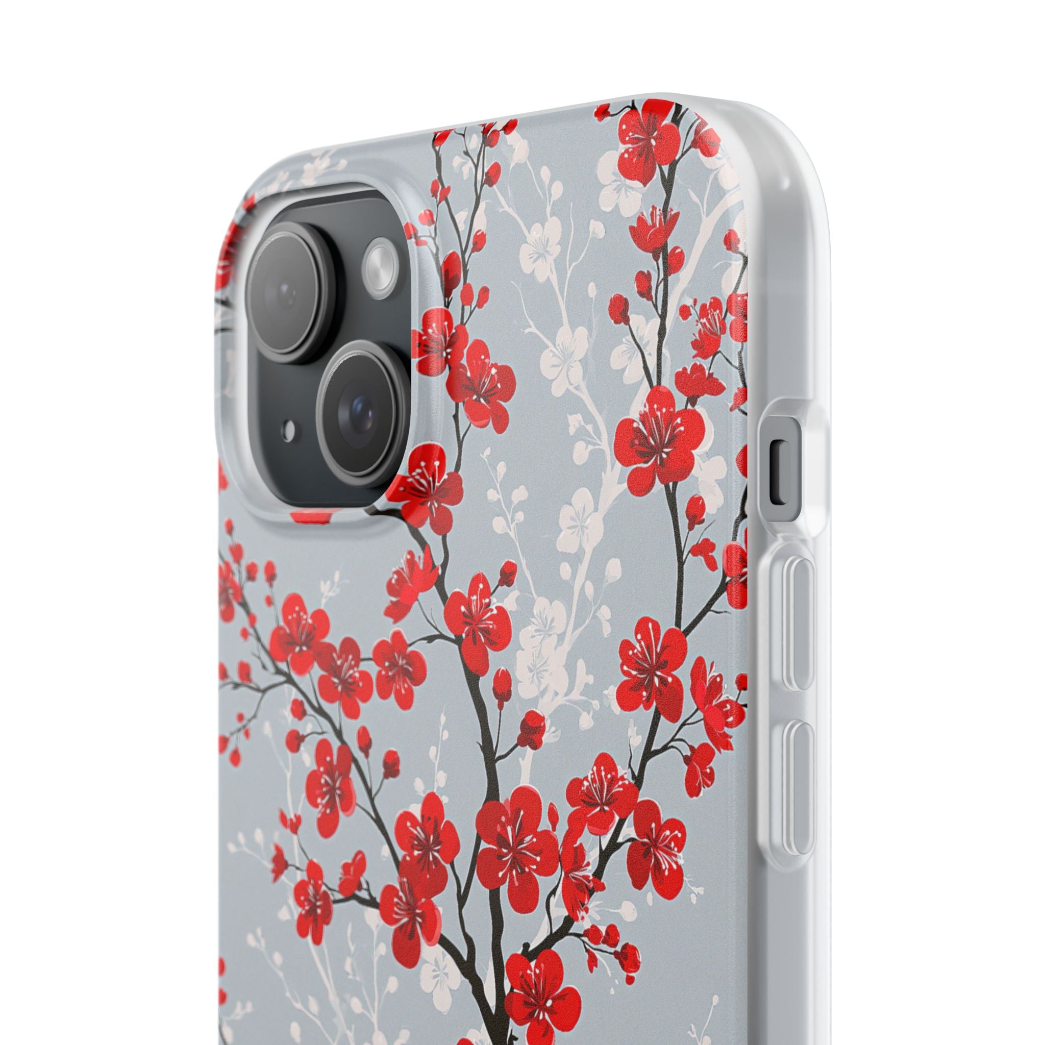 Grey Lite Phone Case for iPhone - Crimson Sakura Slate
