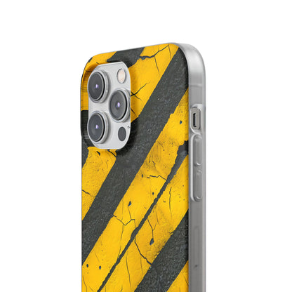Yellow Stripe Distress iPhone 14 Pro Max Case - Soft