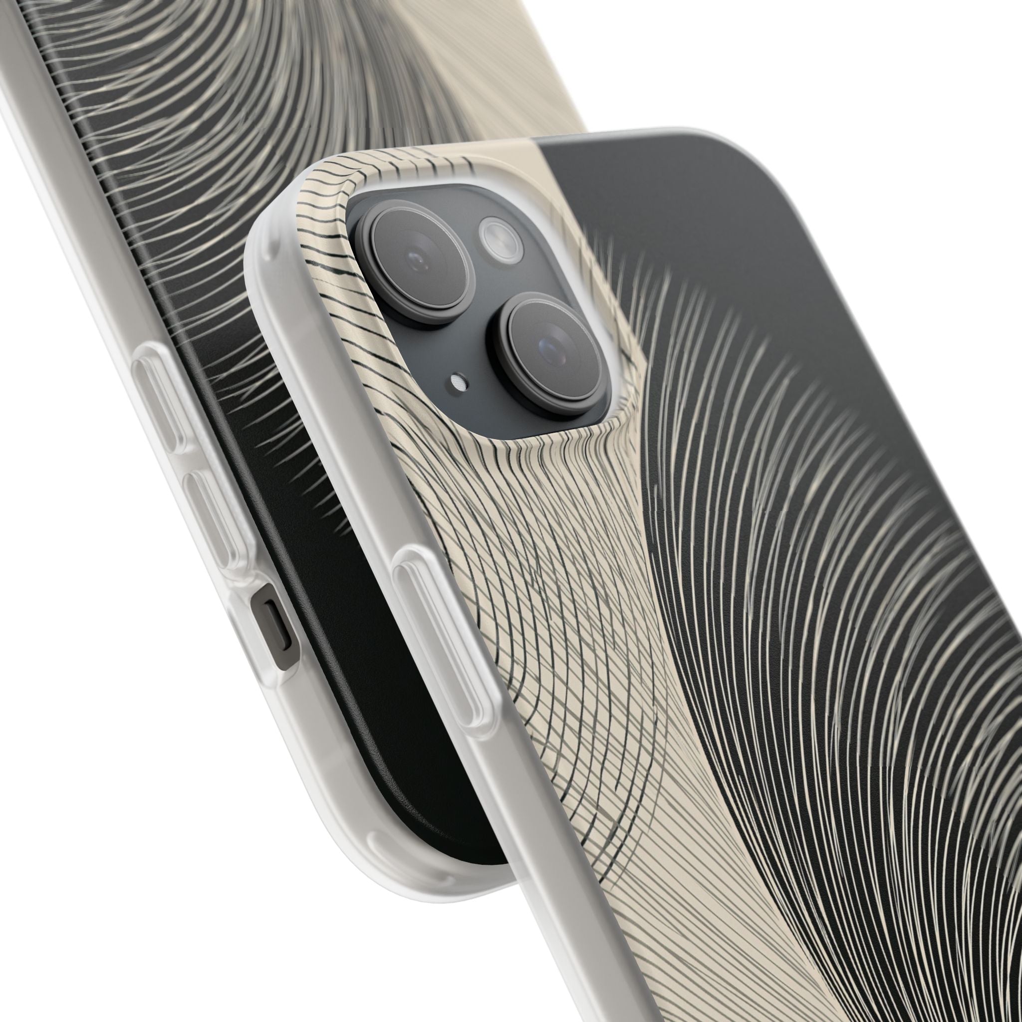 Beige Lite Phone Case for iPhone - Obsidian Cream Plume