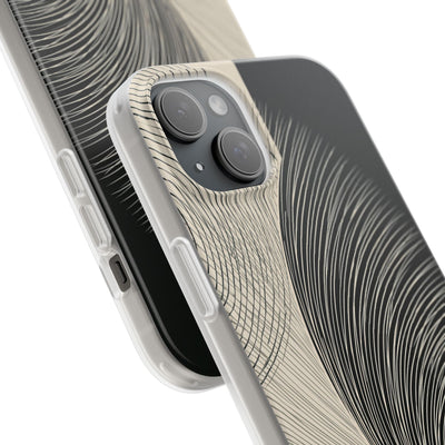 Beige Lite Phone Case for iPhone - Obsidian Cream Plume