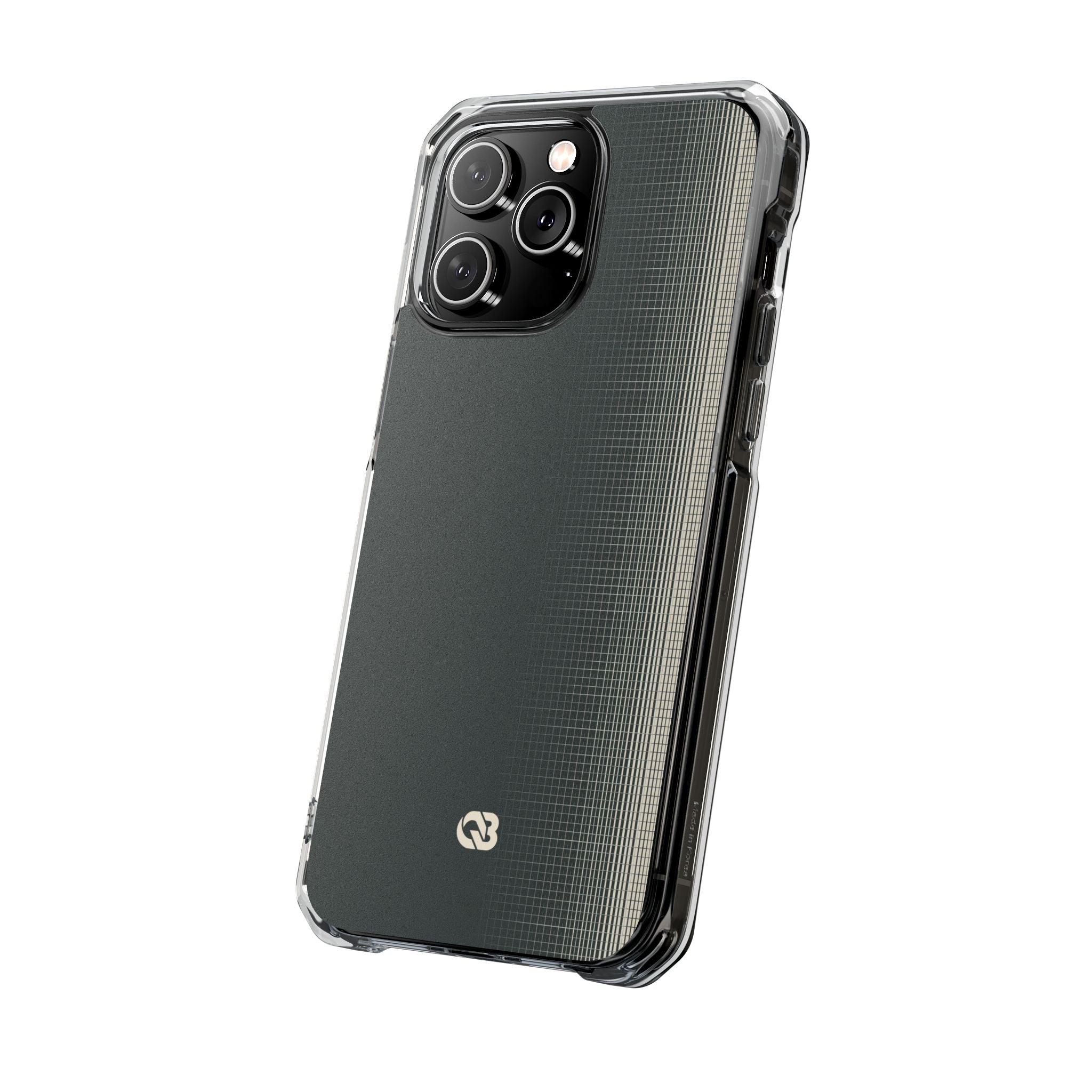 Grey Impact MagSafe Phone Case for iPhone - Charcoal Tech Grid