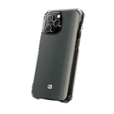 Grey Impact MagSafe Phone Case for iPhone - Charcoal Tech Grid
