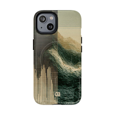 Beige Tough 2.0 Magsafe Phone Case for iPhone - Veridian Data Ridge