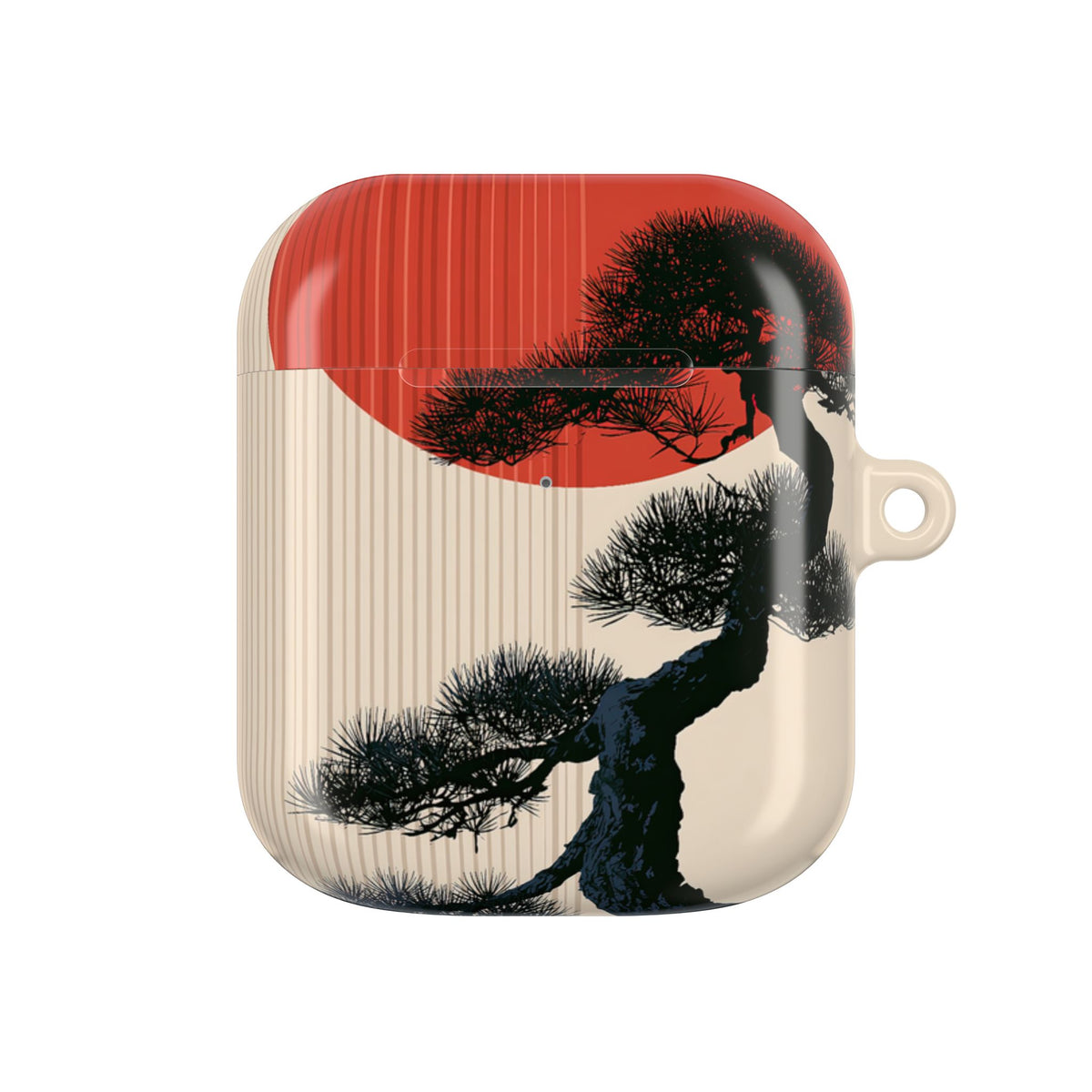 Crimson Sun Bonsai · Hard Case for AirPods & AirPods Pro · Beige